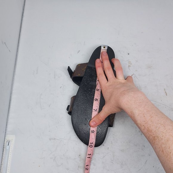 Louis Vuitton Brown Buckle Bom Dia Monogram Flat Slide Sandal - Picture 9 of 13